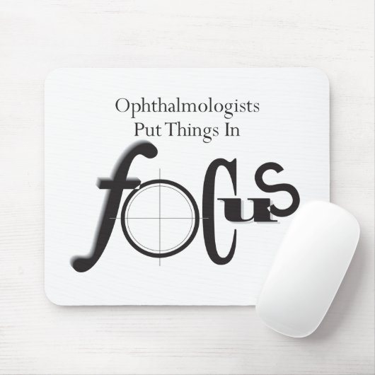 Ophthalmologists setzten Sachen in Fokus ein Mousepad (Mit Mouse)