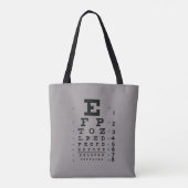 Ophthalmology Eye Chart Science Pop Art Gray Tasche (Rückseite)