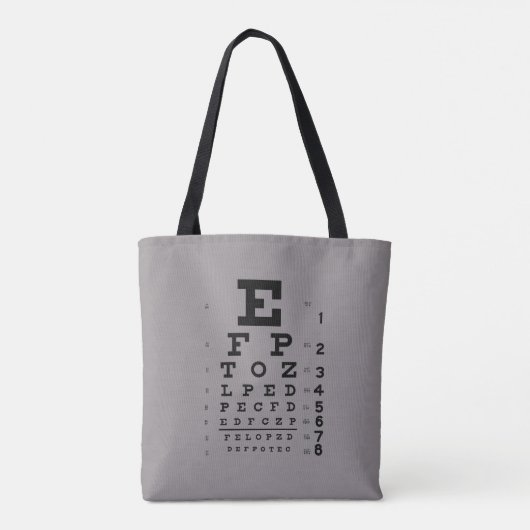 Ophthalmology Eye Chart Science Pop Art Gray Tasche (Rückseite)