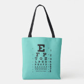 Ophthalmology Eye Chart Science Pop Art Ice Blue Tasche (Rückseite)