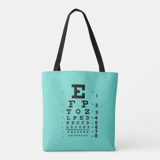 Ophthalmology Eye Chart Science Pop Art Ice Blue Tasche (Rückseite)
