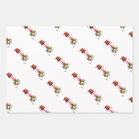 opiary & kariert Wrapping Paper Flat Sheet Set 3 Geschenkpapier Set (Vorderseite 2)