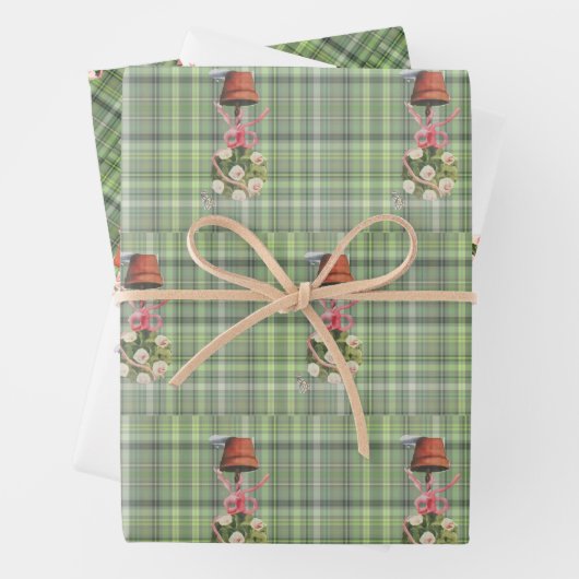 opiary & kariert Wrapping Paper Flat Sheet Set 3 Geschenkpapier Set (Beispiel)