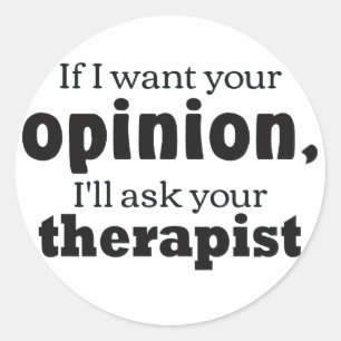 Opinion frag Therapeut Runder Aufkleber