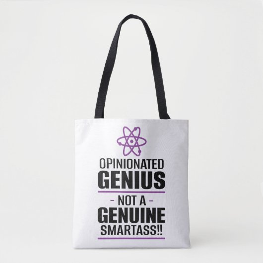 "Opinionated Genius...not a echter Smartass" Tasche (Vorderseite)