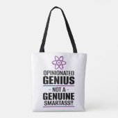 "Opinionated Genius...not a echter Smartass" Tasche (Rückseite)