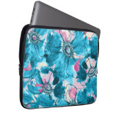 OPink und blau chaotisch abstrakte Blume Muster Laptopschutzhülle (Vorne Rechts)