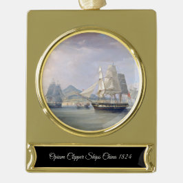 Opium Clipper Ships 1824 Banner-Ornament Gold