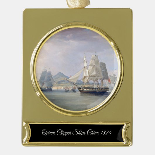 Opium Clipper Ships 1824 Banner-Ornament Gold (Vorderseite)