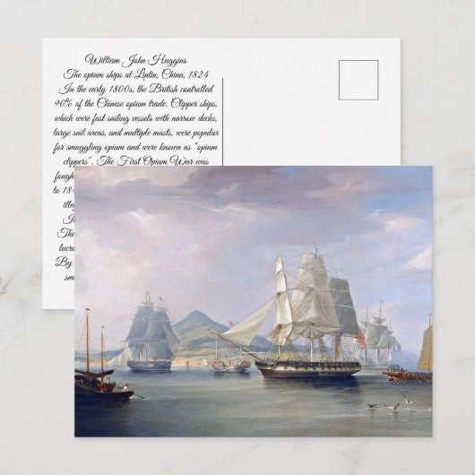 Opium Clipper Ships 1824 Postkarte (Vorne/Hinten)