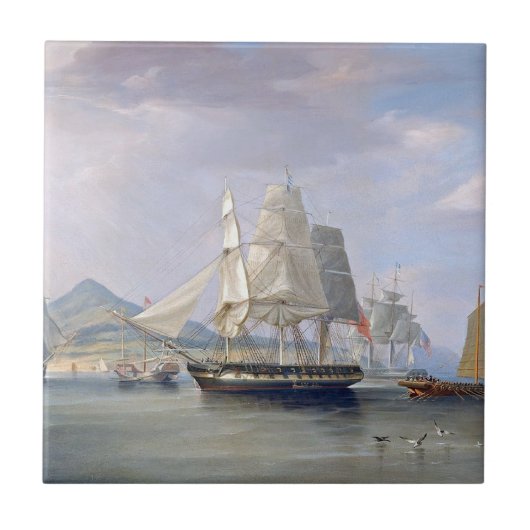 Opiumklipper-Schiffe 1824 Fliese (Vorderseite)