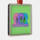 OPkunst - Bichon Frise - Cody Silbernes Ornament (Rechts)