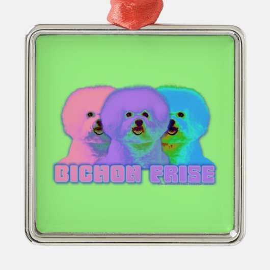 OPkunst - Bichon Frise - Cody Silbernes Ornament (Vorne)