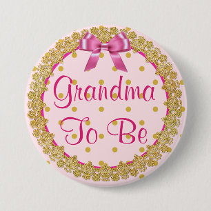 Opma to be Pink and Gold Baby Showbutton Button
