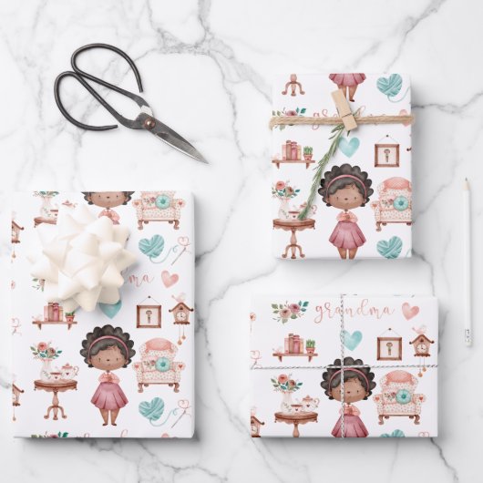 Opma Wrapping Paper Flat Sheet Set 3 Geschenkpapier Set (Vorderseite)