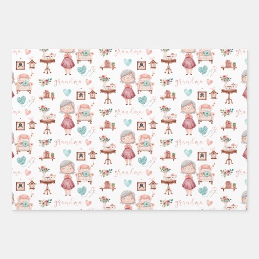 Opma Wrapping Paper Flat Sheet Set 3 Geschenkpapier Set (Vorderseite)