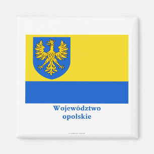 Opolskie - Opole Flagge mit Namen Magnet