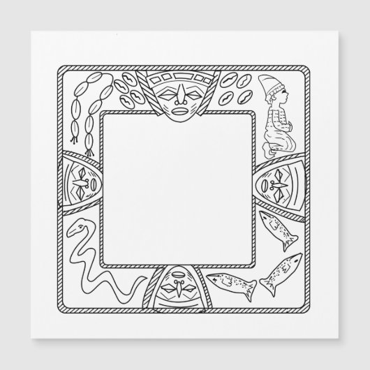 Opon Ifa Yoruba Weissagungs-Behälter Magnetkarte (Vorderseite)