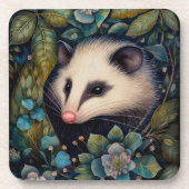 Opossom im Untersetzer aus Hartplastik (Vorderseite)