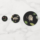 Opossum auf einem Berry-Feld in Schwarz Konfetti (Rückseiten)