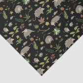 Opossum auf einem Berry-Feld in Schwarz Seidenpapier (Ausschnitt)