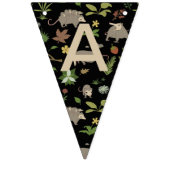 Opossum auf einem Berry-Feld in Schwarz Wimpelkette (Dritte Fahne)