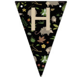 Opossum auf einem Berry-Feld in Schwarz Wimpelkette (Zweite Fahne)