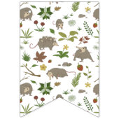 Opossum auf einem weißen Feld in Berry Wimpelkette (Erste Fahne)