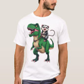 Opossum auf T-Rex - Fun Possum Riding Dinosaur Des T-Shirt (Vorderseite)