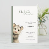 Opossum Baby Shower Invitation (Stehend Vorderseite)