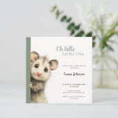Opossum Baby Shower Invitation Save The Date (Stehend Vorderseite)