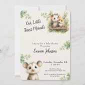 Opossum Baby Shower Invitation • Woodland Animals Save The Date (Vorderseite)