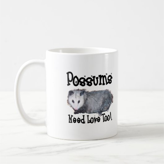 Opossum-Bedarfs-Liebe auch Kaffeetasse (Links)