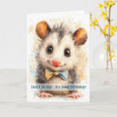 Opossum Birthday Card Karte (Gelbe Blume)