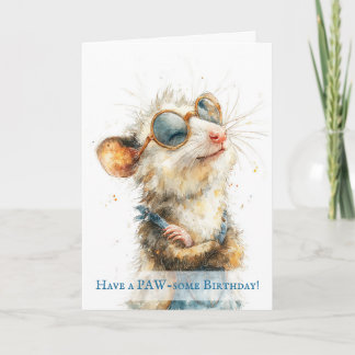 Opossum Birthday Card Karte