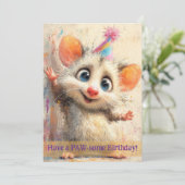 Opossum Birthday Card Karte (Stehend Vorderseite)