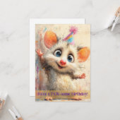 Opossum Birthday Card Karte (Vorderseite/Rückseite Beispiel)