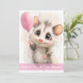 Opossum Birthday Card Karte (Stehend Vorderseite)