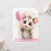 Opossum Birthday Card Karte (Vorderseite/Rückseite Beispiel)