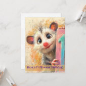 Opossum Birthday Card Karte (Vorderseite/Rückseite Beispiel)