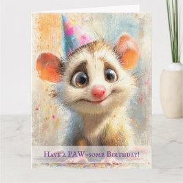 Opossum Birthday Card Karte