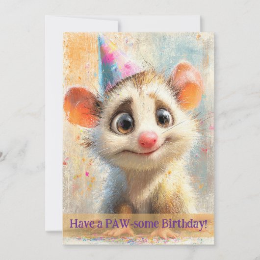 Opossum Birthday Card Karte (Vorderseite)