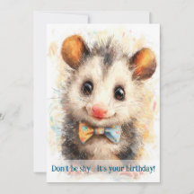 Opossum Birthday Card