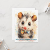 Opossum Birthday Card Karte (Vorderseite/Rückseite Beispiel)