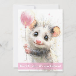 Opossum Birthday Card Karte