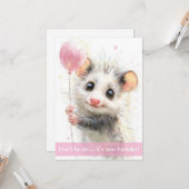 Opossum Birthday Card Karte (Vorderseite/Rückseite Beispiel)