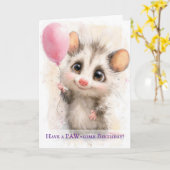 Opossum Birthday Card Karte (Gelbe Blume)