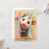 Opossum Birthday Card Karte (Vorderseite/Rückseite Beispiel)