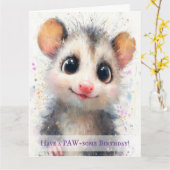 Opossum Birthday Card Karte (Gelbe Blume)