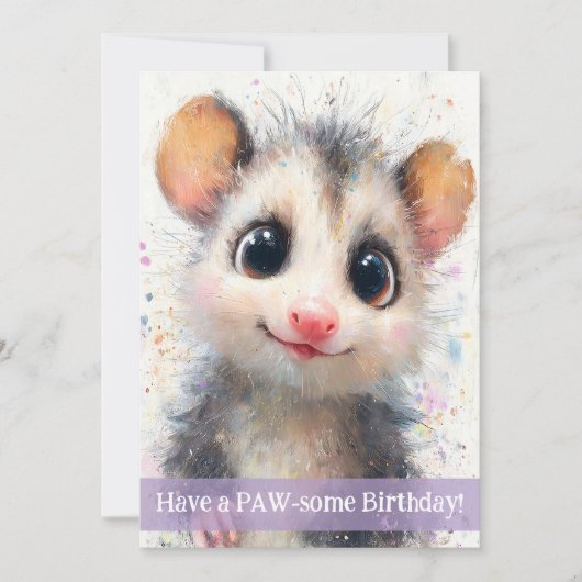Opossum Birthday Card Karte (Vorderseite)